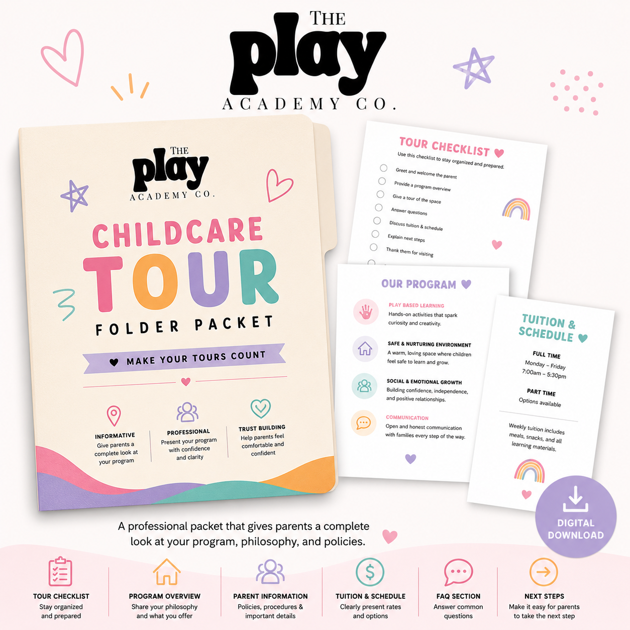 Childcare Tour Folder Packet
