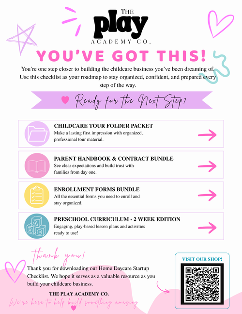 FREE Home Daycare Startup Checklist | Digital Download